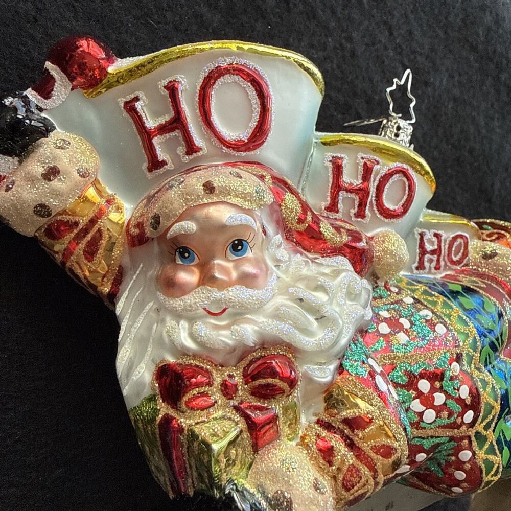 CHRISTOPHER RADKO COLORFULL ORNAMENT #101: SANTA CLAUS: BANNER HOLIDAY - Picture 5 of 5